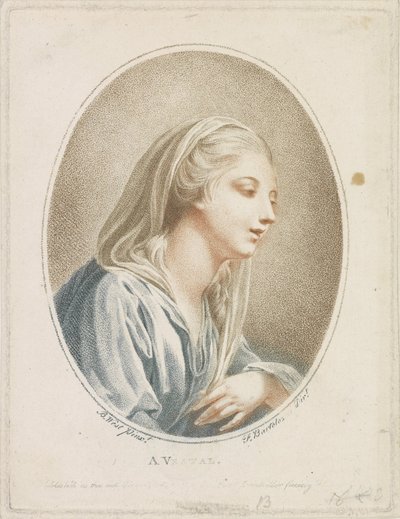 retrato, de, un, mujer Una vestal (título sobre objeto) de Francesco Bartolozzi