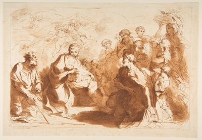 La adoración de los pastores, antes de 1764 de Francesco Bartolozzi