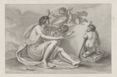 Impresión de título con la personificación de la pintura. Ciprianis principios de dibujo (título de la serie) Ciprianis rudimentos de dibujo (título de la serie) de Francesco Bartolozzi