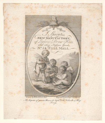 Tarjeta comercial, J Speratis de Francesco Bartolozzi