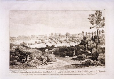Vista de Hampstead Heath, Hampstead, Londres, 1752 de Francesco Bartolozzi