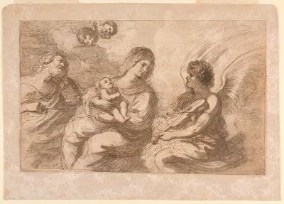 Virgen, Niño y José con un Ángel Tocando el Violín de Francesco Bartolozzi