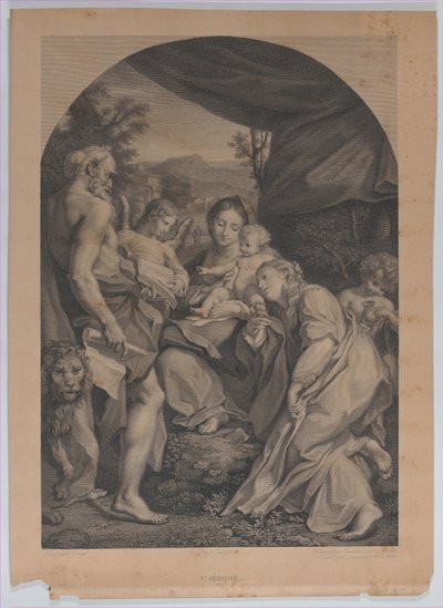 Virgen y Niño con San Jerónimo a la izquierda, 1822 de Francesco Bartolozzi