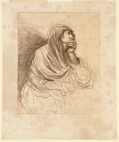 Joven mujer en actitud pensativa de Francesco Bartolozzi