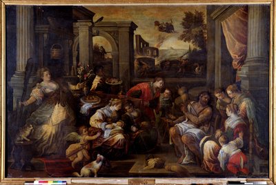 Hércules y Onfalia Hércules, enamorado de la reina de Licia, Onfalia, toma su espadaña de Francesco Bassano