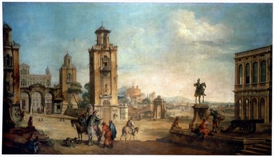 Vista de una ciudad, siglo XVIII de Francesco Battaglioli