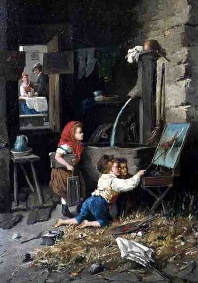 Travieso en el estudio de Francesco Bergamini