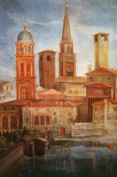 Vista de Mantua, (detalle) de Francesco Borgani