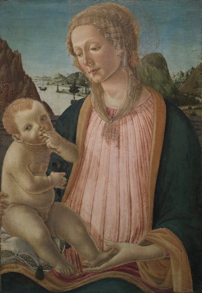 Virgen con el Niño, c. 1475-1480 (temple sobre tabla de álamo) de Francesco Botticini