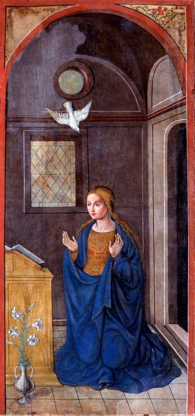 Anunciación: María (Pintura, hacia 1549) de Francesco Brea