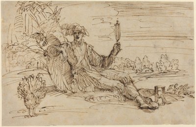 Un joven elegante personificando la vanidad de Francesco Brizio
