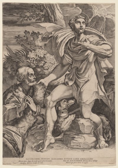 San Roque con un Donante de Francesco Brizio, after Parmigianino