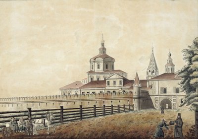 El Monasterio de San Andronik en Moscú, 1780s de Francesco Camporesi