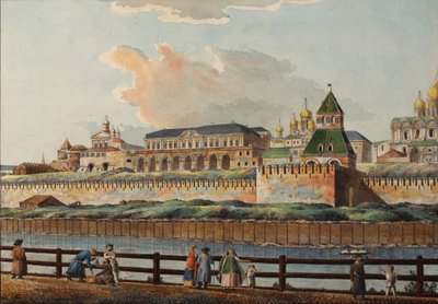 Vista del Palacio de Invierno del Kremlin desde el río Moskva, 1780s de Francesco Camporesi