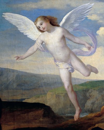Ángel, detalle de Ángel visitando a Agar e Ismael, circa 1846, por Francesco Coghetti de Francesco Coghetti