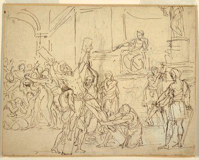 Dibujo, Martirio de San Andrés, 1825-50 de Francesco Coghetti
