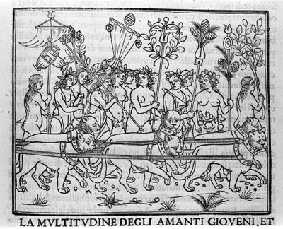 Grabado en "Hypnerotomachia Polyphili" (el sueño de Poliphila) por el monje dominico Francesco Colonna, Venecia de Francesco Colonna