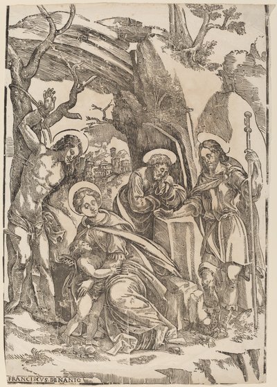 La Sagrada Familia con San Sebastián y San Roque de Francesco Denanto