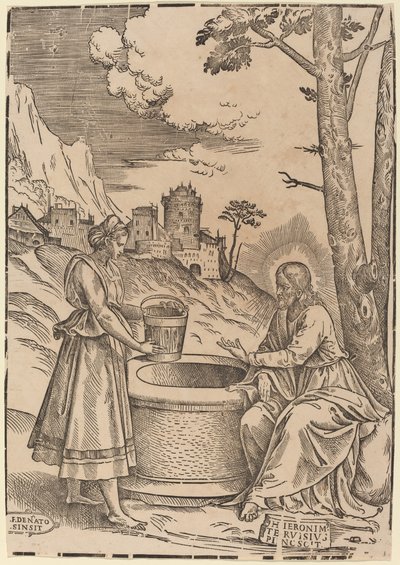 Cristo y la Mujer de Samaria de Francesco Denanto after Girolamo Pennacchi