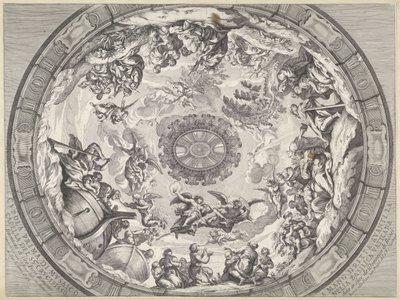 Decoración de la cúpula con figuras del Antiguo Testamento y ángeles Cupola prima di musaico capella del SS.mo Crucifisso (...) (título sobre objeto) Decoraciones de cúpula en la Basílica de San Pedro (título de la serie) de Francesco Faraone Aquila