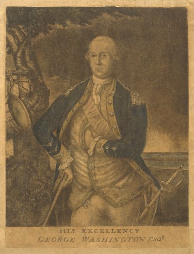 Su Excelencia, George Washington Esqr., c. 1776 (mezzotinta) de Francesco Fergola