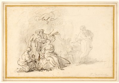 Rebeca escondiendo los dioses domésticos de Labán de Francesco Fernandi