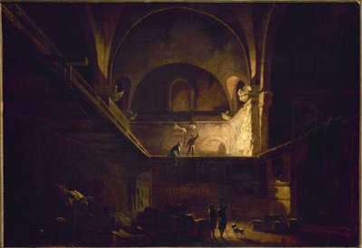 Le Tonnelier du palais des thermes de Julien, hacia 1800 (óleo sobre papel sobre lienzo) de Francesco Fidanza