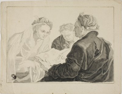 Arquitecto presentando diseños al patrón de Francesco Fontebasso
