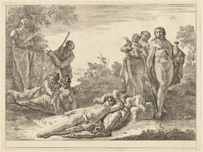 Nueve Figuras alrededor de un Herma de Pan de Francesco Fontebasso