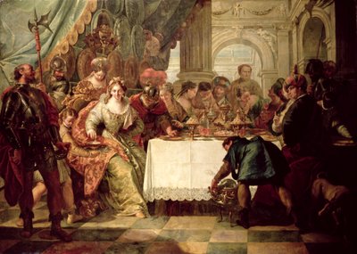 El banquete de Cleopatra de Francesco Fontebasso