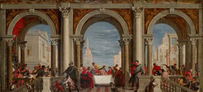 La fiesta en la casa de Leví, 1720-1769 de Francesco Fontebasso