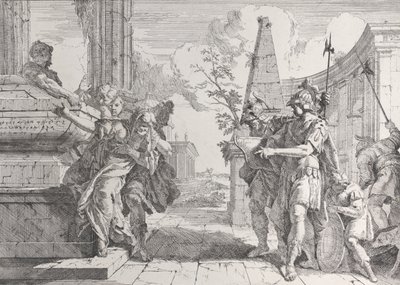 El sacrificio de Políxena, de Bacanales e Historias, 1744 de Francesco Fontebasso