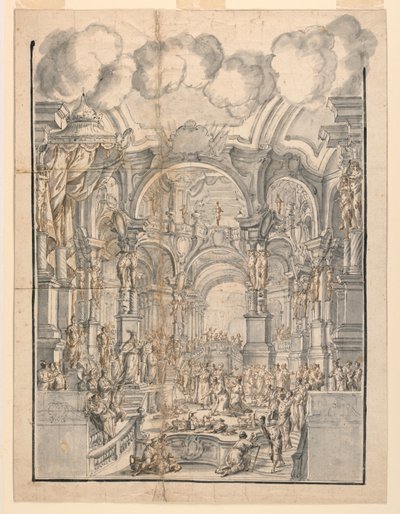 Una escena de corte de Francesco Galli Bibiena