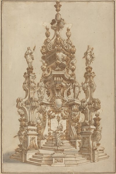 Magnífico Catafalco para un Noble Fallecido de Francesco Galli Bibiena
