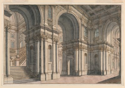 Diseño de escenario: Interior del palacio de Francesco Galli Bibiena