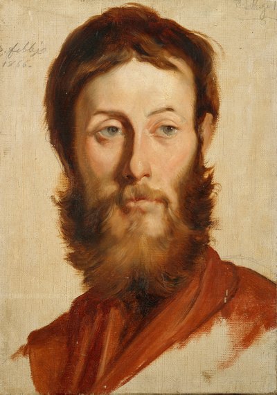 Retrato del pintor Ernesto Rayper (1840-1873) Pintura de Francesco Gandolfi (1824-1873) 1866 Sol. 40x28 cm Genes Nervi, Galería de Arte Moderno, inv. 0654 de Francesco Gandolfi