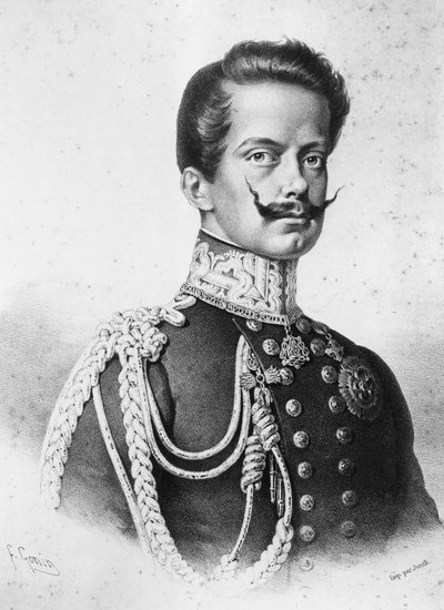 Retrato de Vittorio Emanuele II, primer rey de Italia, litografía de Francesco Gonin de Francesco Gonin