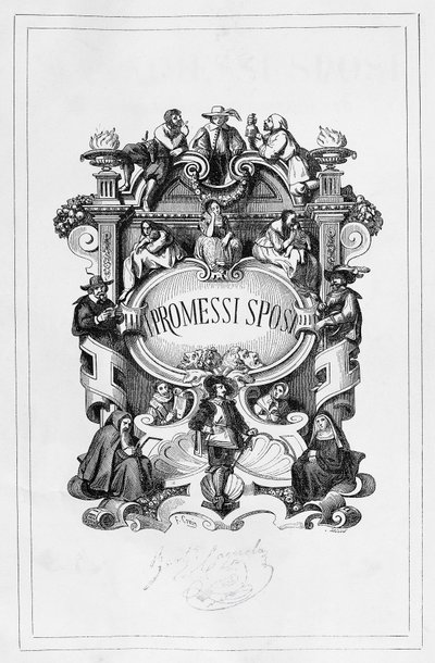 Los Novios, portada de Francesco Gonin (1808-1889) para la edición de 1840-1842 de la novela de Alessandro Manzoni (1785-1873), Italia de Francesco Gonin