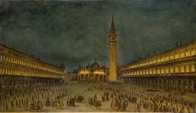 Procesión nocturna en la Piazza San Marco de Francesco Guardi