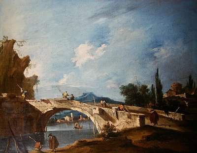 Un paisaje fluvial de Francesco Guardi
