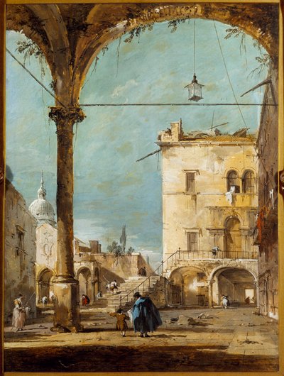 Un pórtico en Venecia de Francesco Guardi