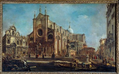 Campo de la iglesia Giovanni y Paolo con la Scuola di San Marco en Venecia alrededor de 1766-1770 de Francesco Guardi