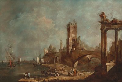Capricho de un puerto, c. 1760-1770 de Francesco Guardi