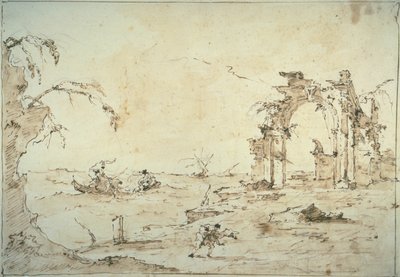 Capricho con una Tormenta en la Laguna de Francesco Guardi