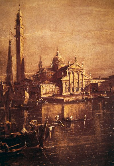 Iglesia de San Giorgio y el Campanile (detalle) de Francesco Guardi
