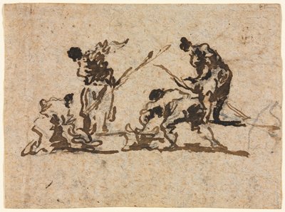 Campesinos y Pescadores Trabajando de Francesco Guardi