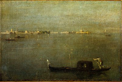 Góndola en la laguna de Francesco Guardi