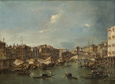 Gran Canal con el Puente de Rialto, Venecia de Francesco Guardi