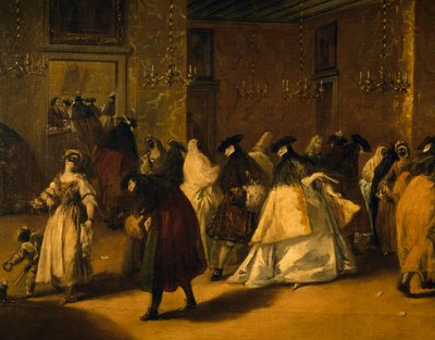 Il ridotto (Venecianos enmascarados) de Francesco Guardi