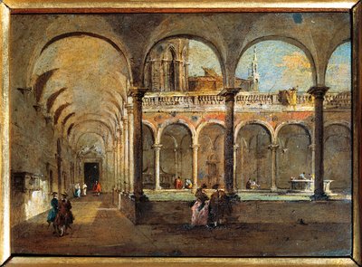 Italia, Venecia, El Claustro de los Frailes (pintura) de Francesco Guardi